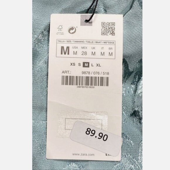 Zara Women Blue Floral Sundress Size M NWT - Picture 6 of 8